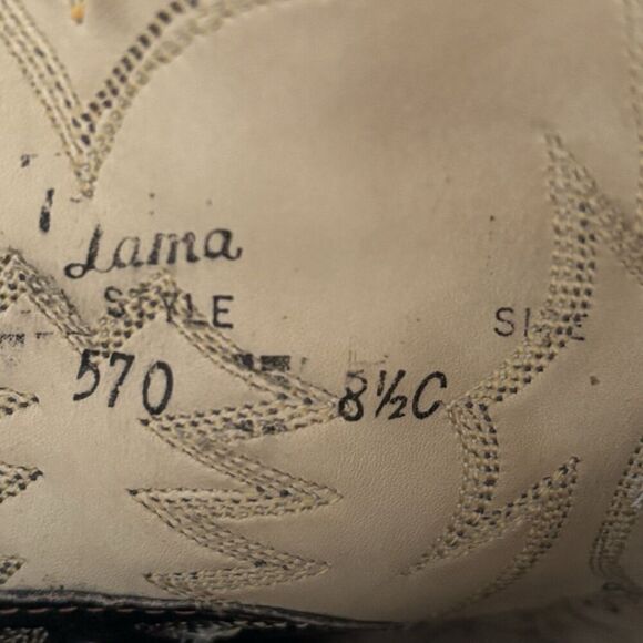 Vintage TONY LAMA Black Exotic Western Dress Boots Full Quill Ostrich Size 8.5C - Picture 9 of 10